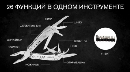 Уцененный товар Мультитул Ganzo G301H (26 в 1)(Б/У - сост. хорошее. Полн. комплект)