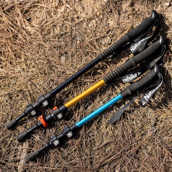 Палка Треккинговая Naturehike ST01 6061 AL NH17D001-Z с 3 узлами женская 57-120 золотой