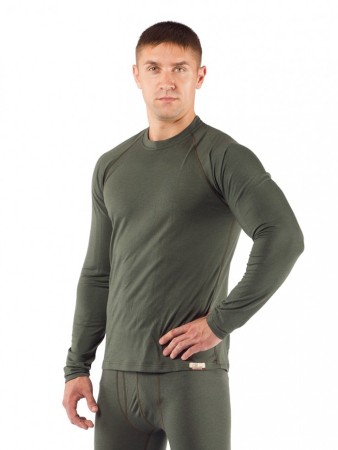 Футболка  мужская Atar/ дл. рукав/ шерсть 160/ зеленый