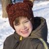 Водонепроницаемая детская шапка DexShell Kid's Beanie Cable Twin Pompom оранжевый