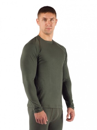 Футболка  мужская Atar/ дл. рукав/ шерсть 160/ зеленый