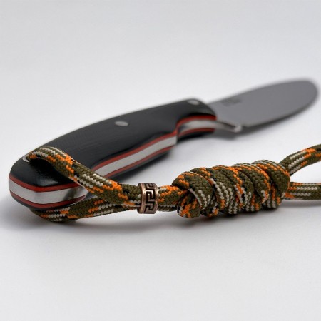 Нож с фиксированным лезвием Vostron Pika сталь VG10 с черными ножнами из кайдекса и темляком из паракорда VSSP10V-K