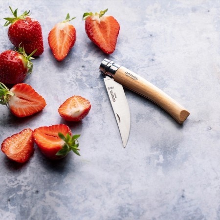 Нож филейный Opinel №8, нержавеющая сталь, рукоять из дерева бука (Нью. Незначительный изгиб острия клинка)