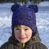 Водонепроницаемая детская шапка DexShell Kid's Beanie Cable Twin Pompom фиолетовый