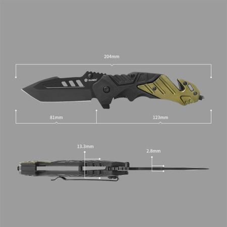 Нож складной Ganzo G629-GR черный/оливковый