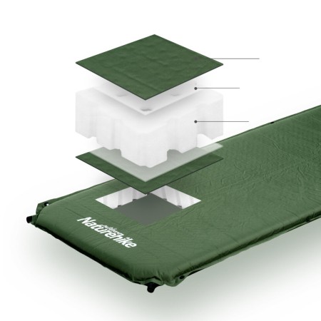 Коврик самонадувной туристический Naturehike D03 Army Green, 6927595773680