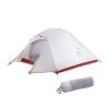 Палатка Naturehike Cloud Up NH18T030-T 20D трехместная сверхлегкая с ковриком, светло-серый, 6927595730614