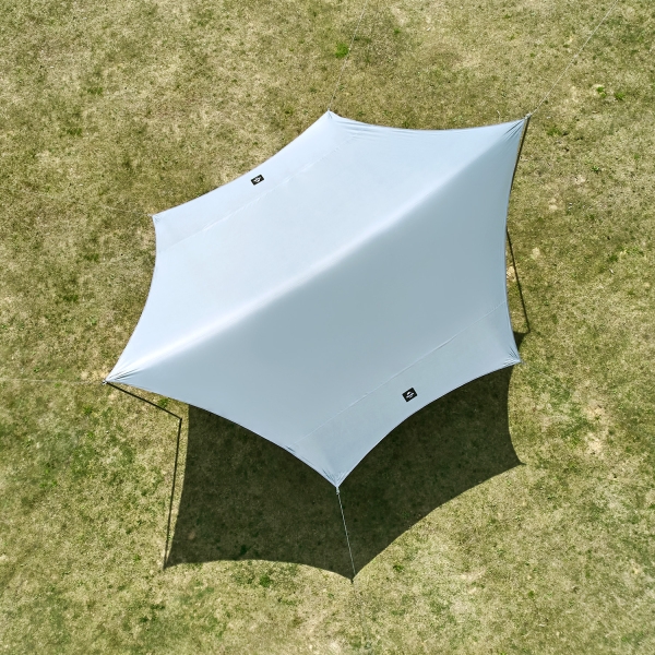 Тент Naturehike Hexagonal NH20TM087 68D, 520*420 см для кемпинга, серо-зеленый с двумя стойками