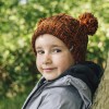 Водонепроницаемая детская шапка DexShell Kid's Beanie Cable Twin Pompom оранжевый