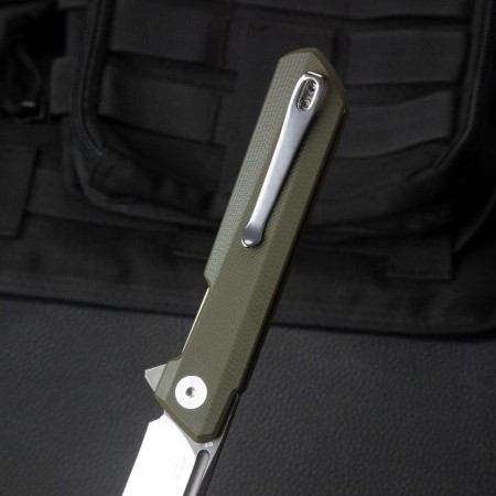 Уцененный товар Нож Bestechman Dundee сталь D2, рукоять G10 зеленая(Поврежден. упаковка)