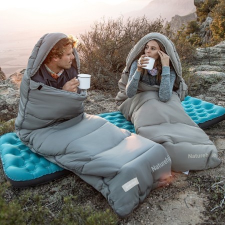 Спальный мешок Naturehike CNK2350WS023 MS500 с капюшоном, зеленый, молния справа