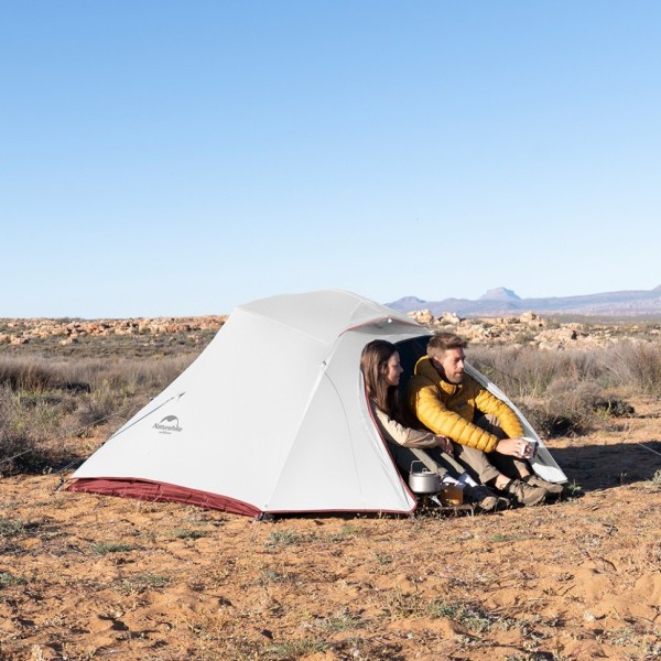 Палатка Naturehike Cloud Up NH18T030-T 20D трехместная сверхлегкая с ковриком, светло-серый, 6927595730614