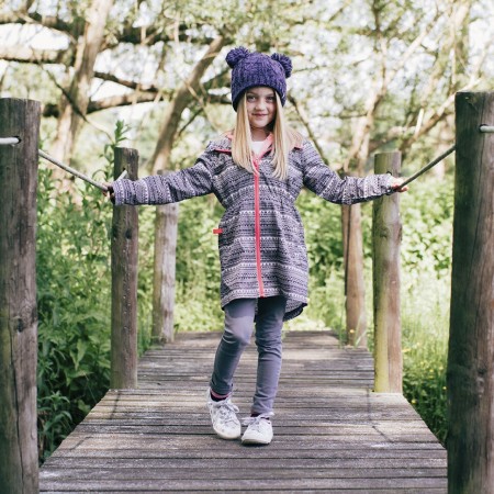 Водонепроницаемая детская шапка DexShell Kid's Beanie Cable Twin Pompom фиолетовый