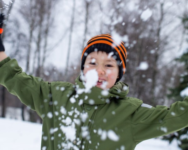 Водонепроницаемая детская шапка DexShell Children Beanie Stripe оранжевый/черный