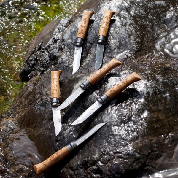 Нож Opinel №8 Animalia, нержавеющая сталь, рукоять дуб, гравировка лось