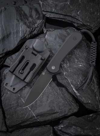 Нож CIVIVI Fixed Blade Elementum D2 Steel Black Stonewash Handle G10 Black