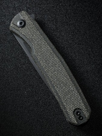Складной нож SENCUT Scitus D2 Steel Black Stonewashed Handle Dark Green Canvas Micarta