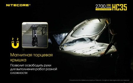 Уцененный товар Фонарь налобный Nitecore HC35(Б/У.  Полн. комплект. Упаковка надорвана )
