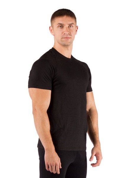 Уцененный товар Футболка  мужская Quido/ кор. рукав/ шерсть 160/ черный