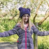 Водонепроницаемая детская шапка DexShell Kid's Beanie Cable Twin Pompom фиолетовый