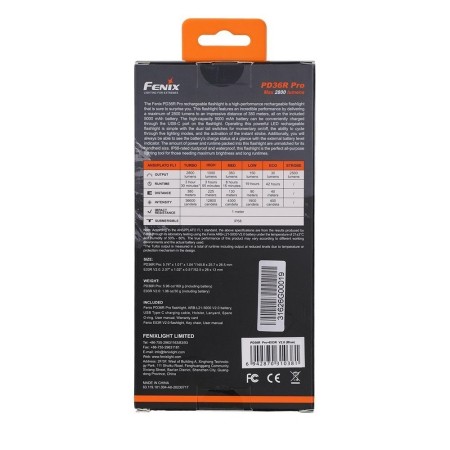 Фонарь Fenix тактический PD36R Pro + E03R V2.0 синий