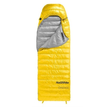 Мешок спальный  Naturehike CWZ400 NH19W400-Z с пуховым конвертом  L желтый, молния справа, 6927595765364