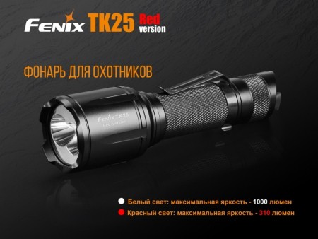 Уцененный товар Фонарь Fenix TK25Red 1000 люмен(Б/У. Состояние хорошее. Полн. комплект)