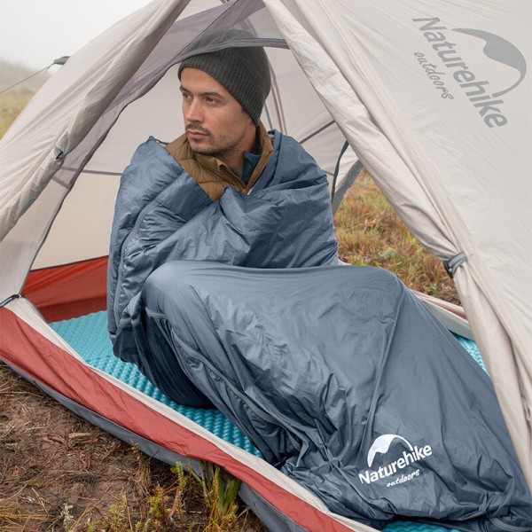 Ультралёгкий спальный мешок Naturehike тип конверт LW180 лето голубой Size XL
