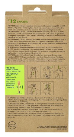 Нож Opinel №12 Explore c инструментом для удаления клещей, оранжевый, 002454