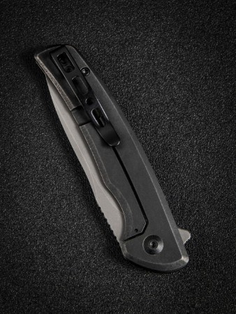 Складной нож SENCUT Tynan 10Cr15CoMoV Steel Gray Stonewashed Handle Stainless Black