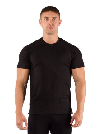 Уцененный товар Футболка  мужская Quido/ кор. рукав/ шерсть 160/ черный