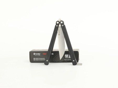 Уцененный товар Нож-бабочка Ganzo G766-BK, черный(Витрин. образец. Поврежд. упаковка)