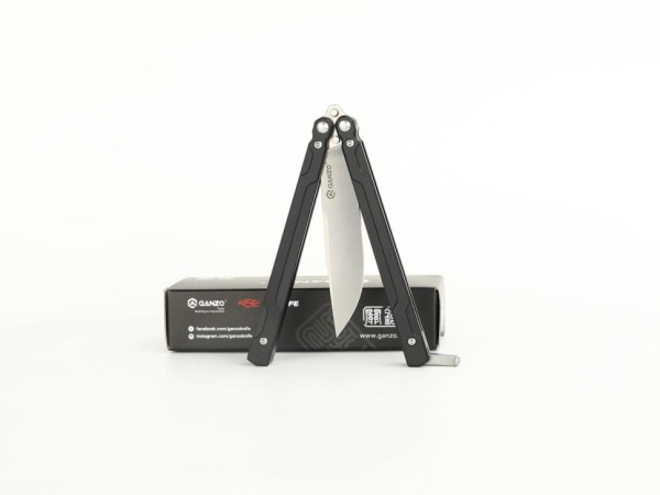 Уцененный товар Нож-бабочка Ganzo G766-BK, черный(Витрин. образец. Поврежд. упаковка)