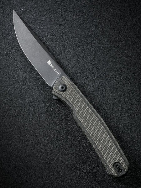 Складной нож SENCUT Scitus D2 Steel Black Stonewashed Handle Dark Green Canvas Micarta
