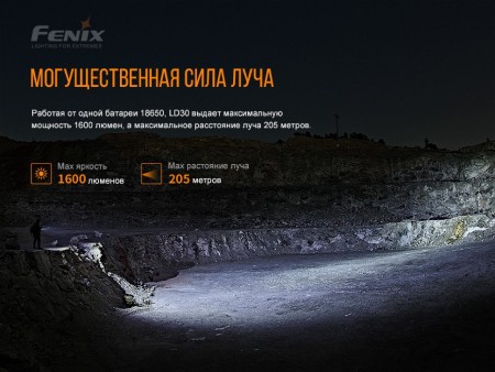 Фонарь Fenix LD30 с аккумулятором (ARB-L18-3400U)