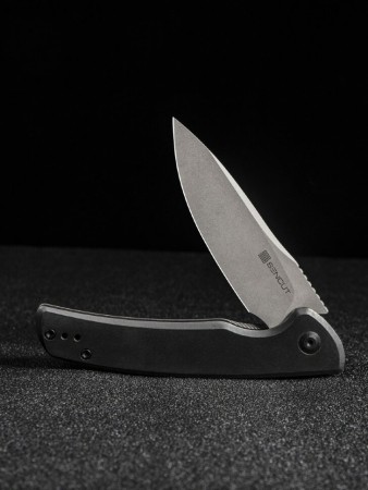Складной нож SENCUT Tynan 10Cr15CoMoV Steel Gray Stonewashed Handle Stainless Black