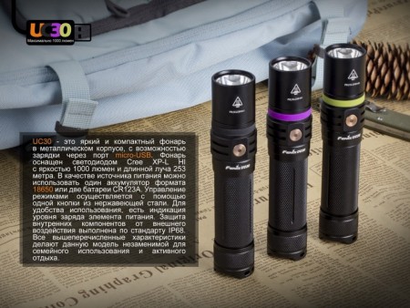 Уцененный товар UC30 XP-L HI (Новый. В зип пакете. В комплектации нет аккумулятора)