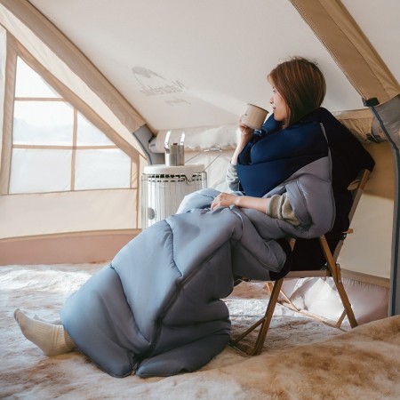 Спальный мешок Naturehike Sunny Day PL02 CNK2550WS028 U450, синий с голубым, молния слева