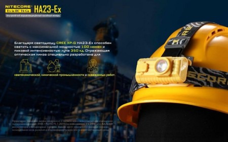 Налобный фонарь Nitecore HA23-Ex CREE XP-G 150°, 19548