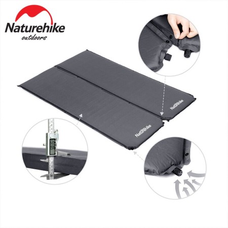 Коврик самонадувной туристический Naturehike D03 Dark Grey, 6927595711491