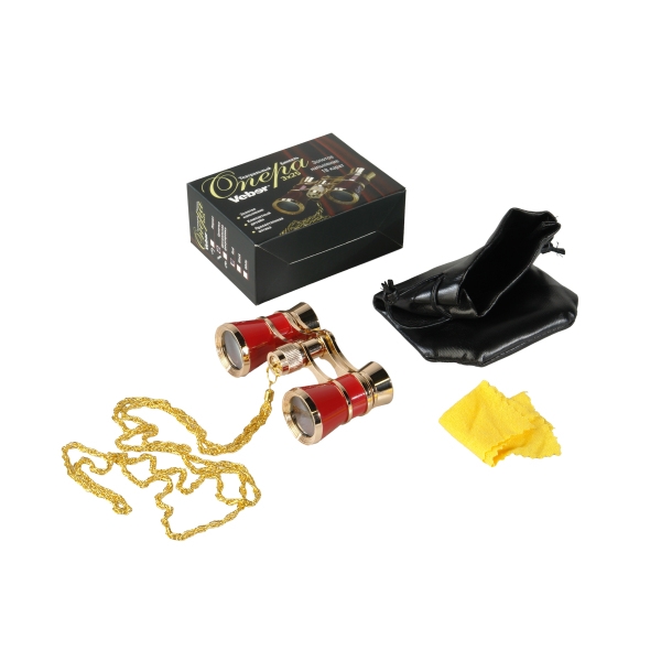 Бинокль БГЦ 3*25 D07(красный с цепочкой)