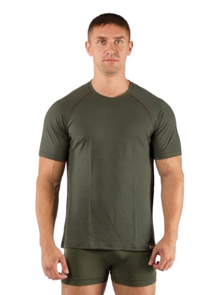 Уцененный товар Футболка мужская Quido/ кор. рукав/ шерсть 160/ зеленый / M, Quido6262M(Витринный образец)