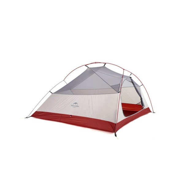 Палатка Naturehike Cloud Up NH18T030-T 20D трехместная сверхлегкая с ковриком, светло-серый, 6927595730614
