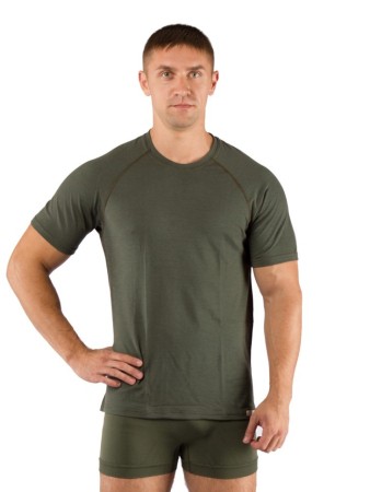 Уцененный товар Футболка мужская Quido/ кор. рукав/ шерсть 160/ зеленый / M, Quido6262M(Витринный образец)