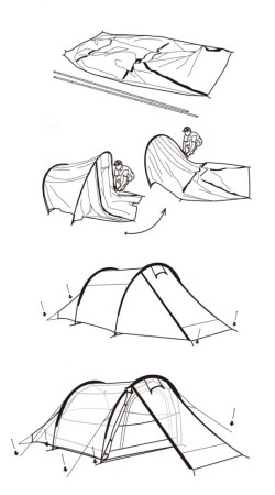 Палатка 2-местная Naturehike Сloud Tunnel NH20ZP006, 20D , зеленый, 6927595761977