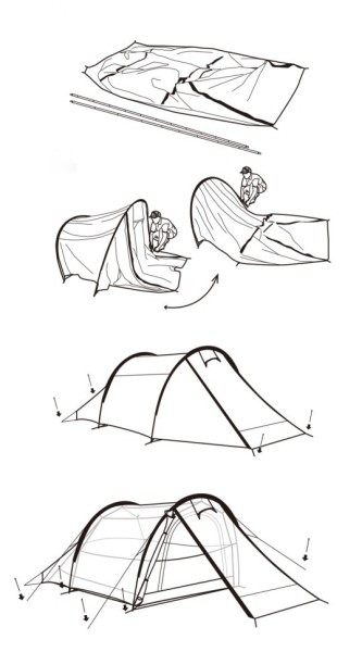 Палатка 2-местная Naturehike Сloud Tunnel NH20ZP006, 20D , зеленый, 6927595761977