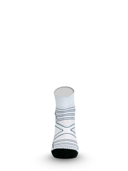 Уцененный товар Носки Lasting RPC 098, microfiber+polypropylene, белый с черной подошвой и серой полоской, размер S , RPC098-S(витрин.образец)