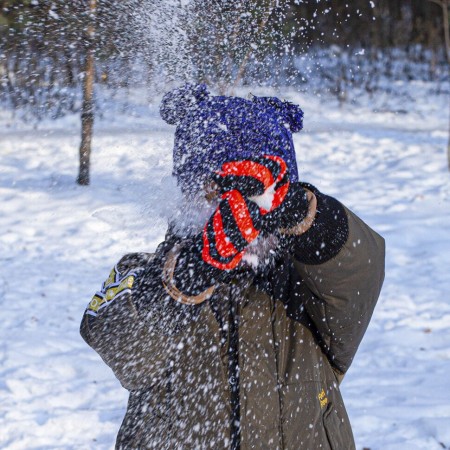 Водонепроницаемая детская шапка DexShell Kid's Beanie Cable Twin Pompom фиолетовый