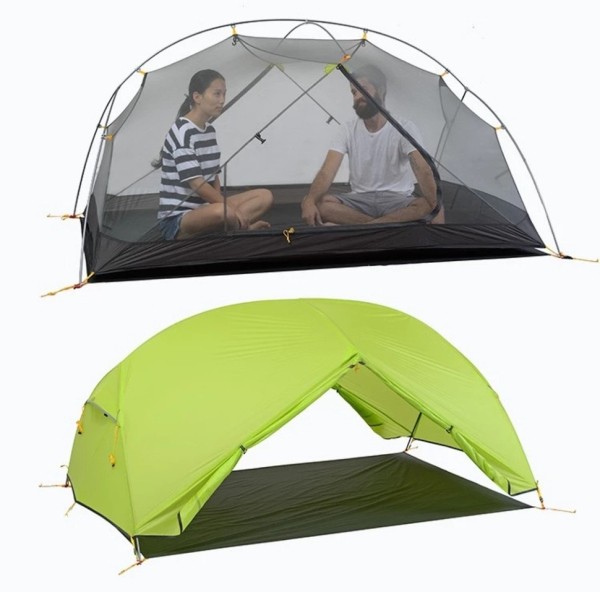 Палатка 2-местная Naturehike сверхлегкая Mongar NH17T007-M, 20D , светло-зеленый, 6927595708088