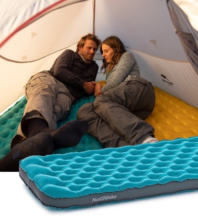 Коврик надувной Naturehike NH20FCD02, голубой, 6927595746509